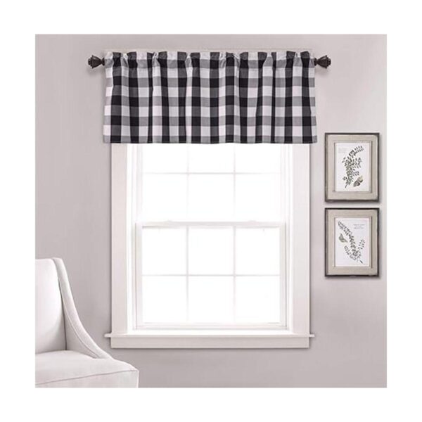 Annlaite Buffalo Checker Farmhouse Cenefa de cortina de