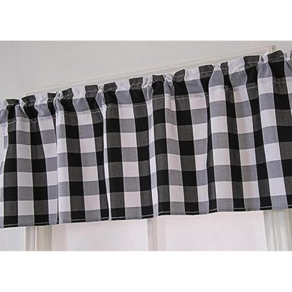 Annlaite Buffalo Checker Farmhouse Cenefa de cortina de