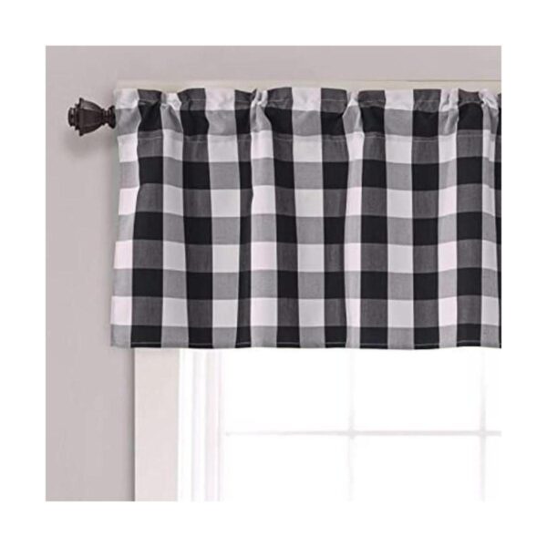 Annlaite Buffalo Checker Farmhouse Cenefa de cortina de