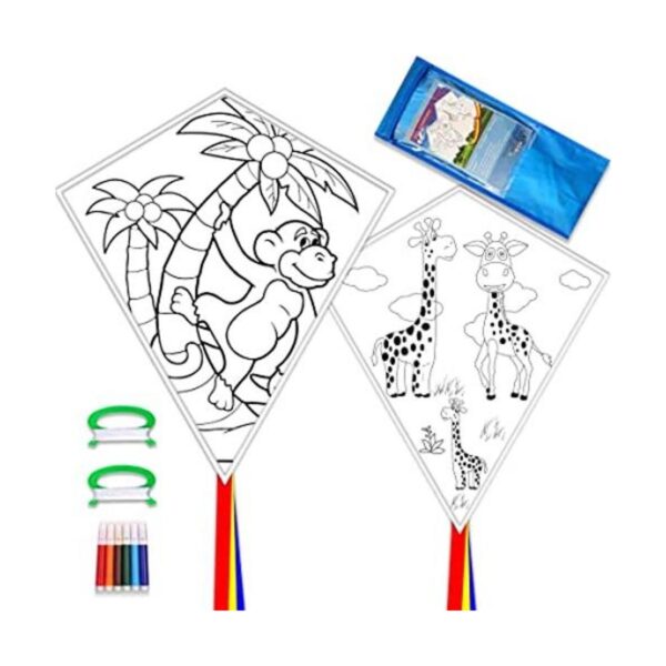 HENGDA KITE Cometa de pintura en blanco para niños y_1