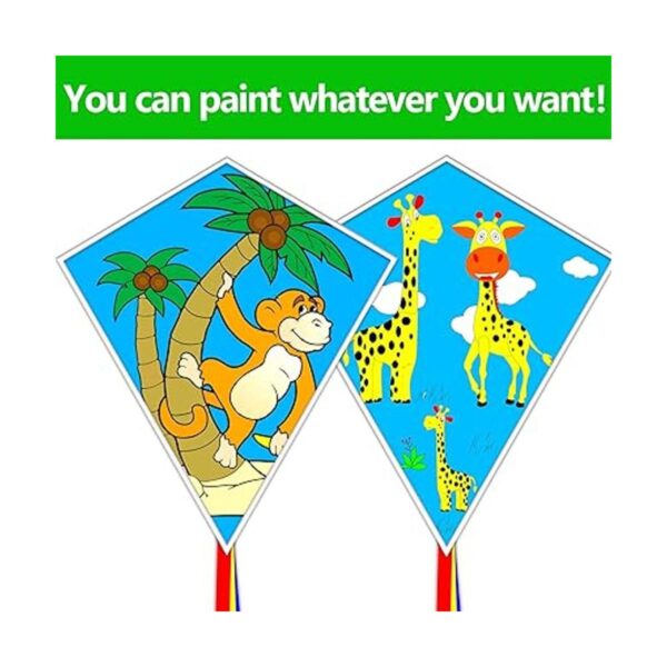 HENGDA KITE Cometa de pintura en blanco para niños y_3