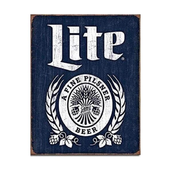 Kexle Miller Lite Brewing Beer Bottle Logo Weathered Retro_1