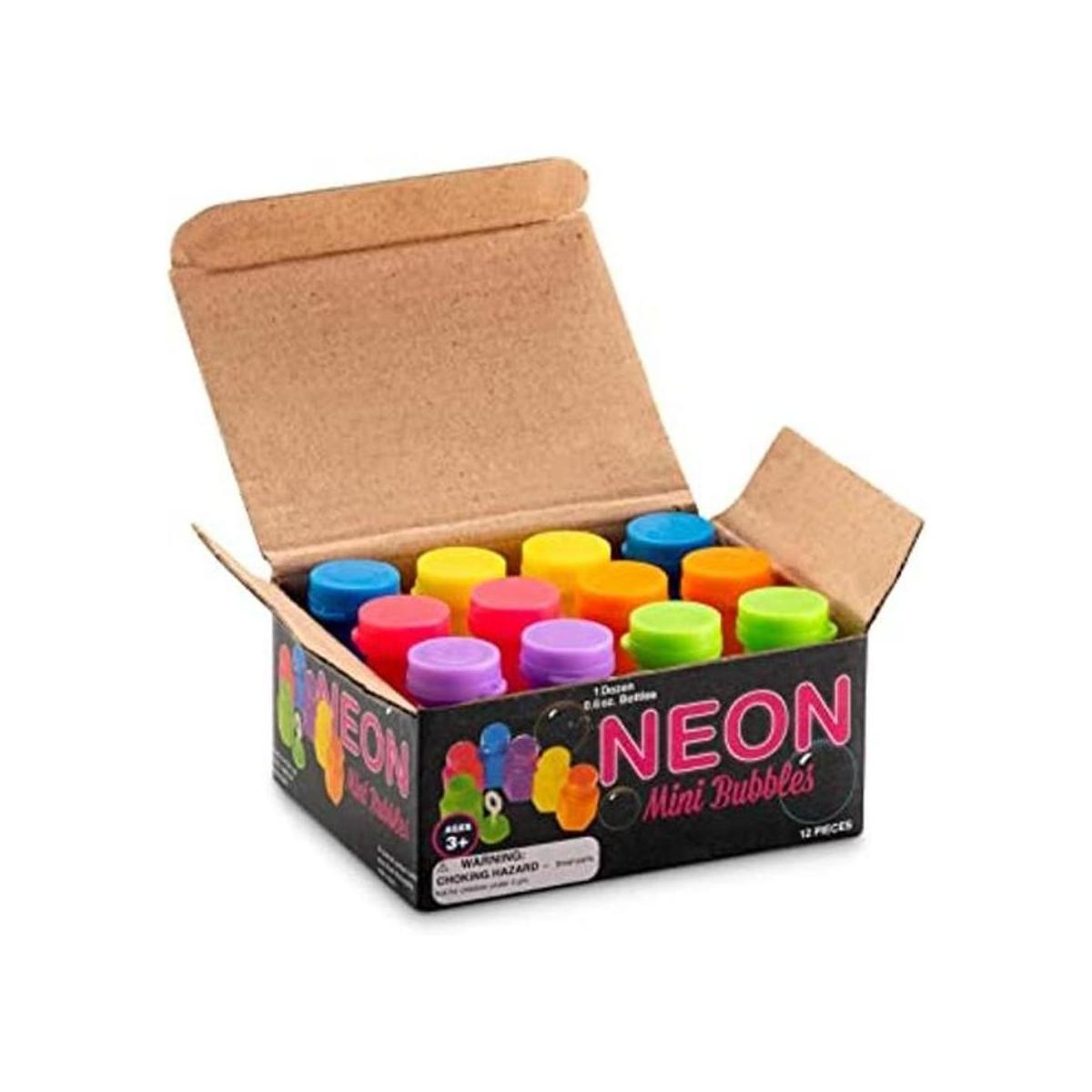Mini burbujas de fiesta de neón para niños paquete de 12