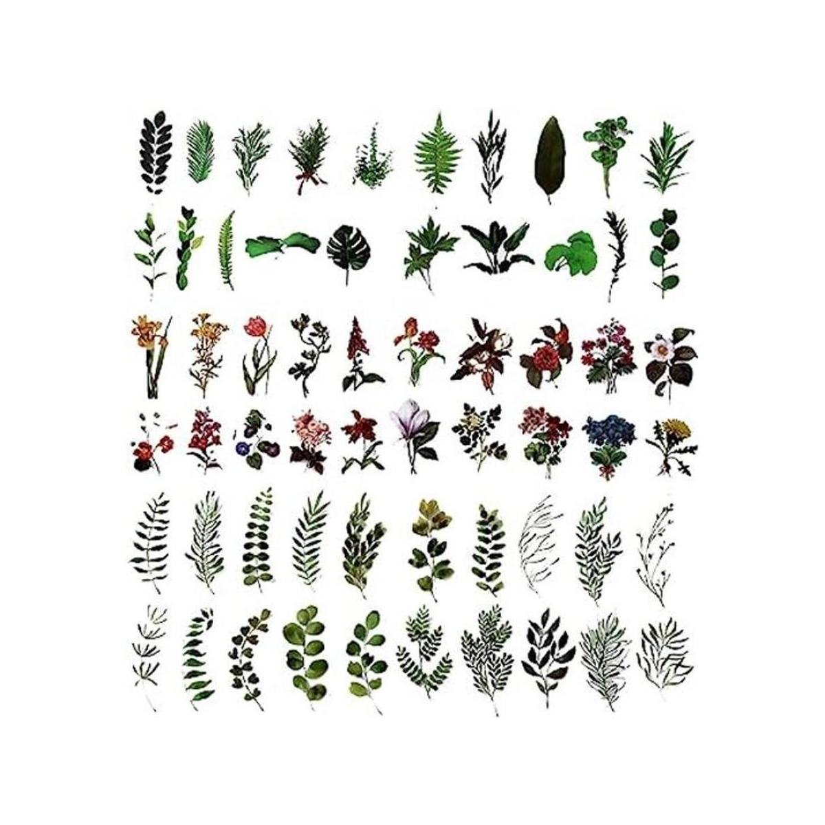 MAXLEAF 120 calcomanías vintage de plantas y flores para