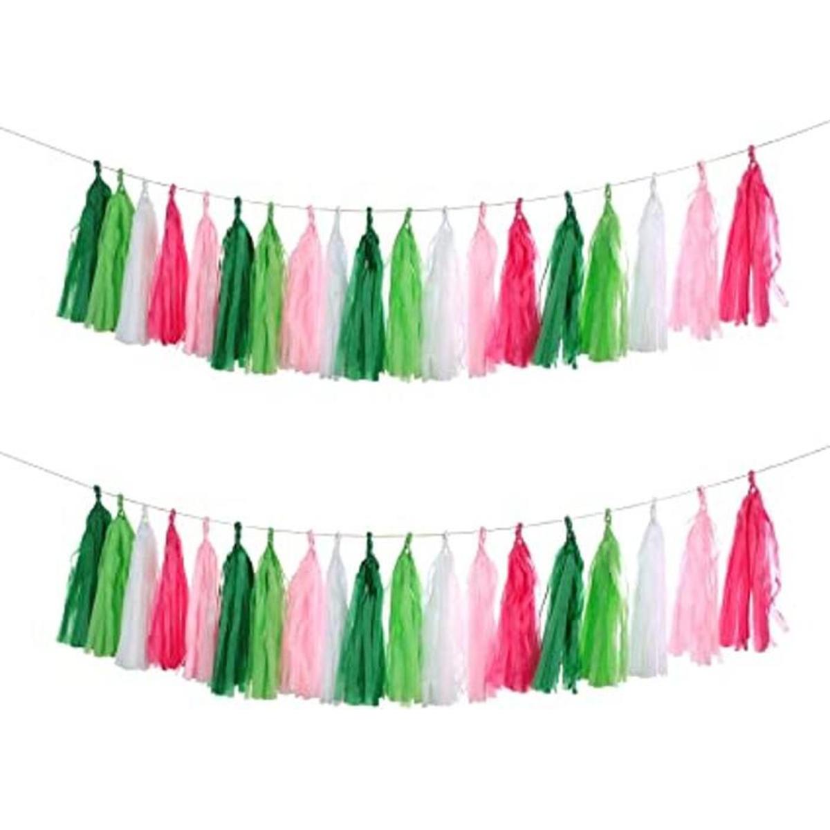 Mefuny 25 piezas DIY guirnalda de pañuelos hawaiana fiesta