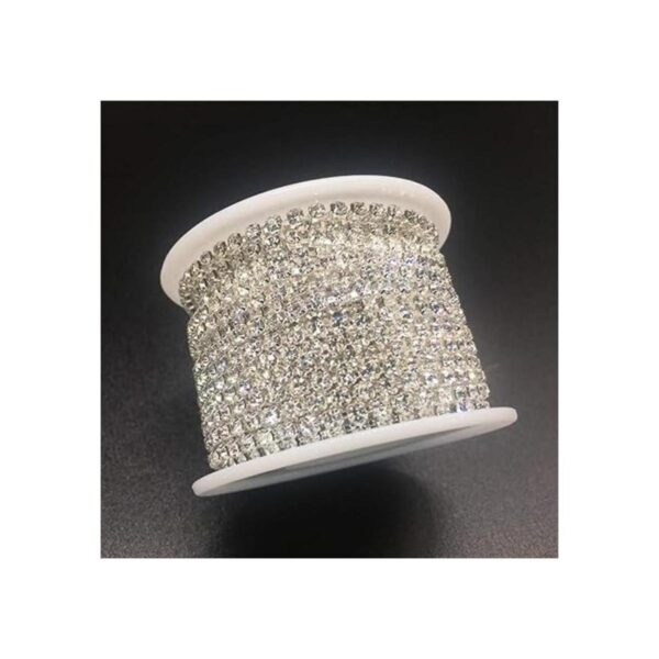 Dowarm 1 rollo de cadena de diamantes de imitación de 10