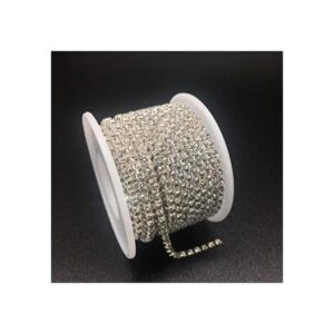 Dowarm 1 rollo de cadena de diamantes de imitación de 10