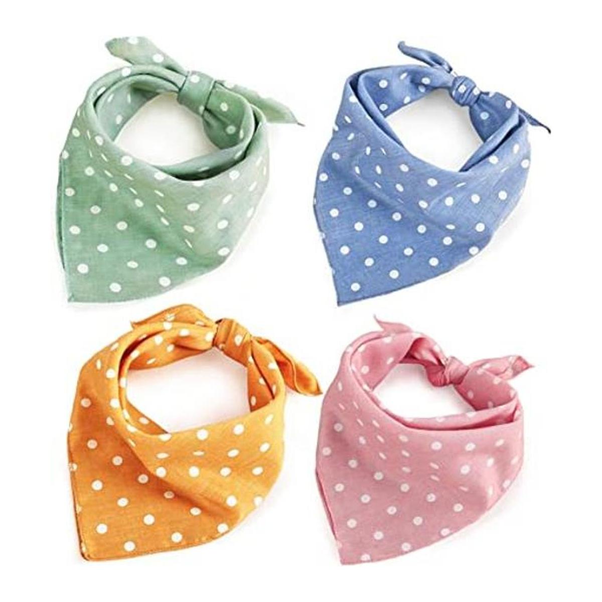 4 pañuelos para perro lindos y suaves de algodón para