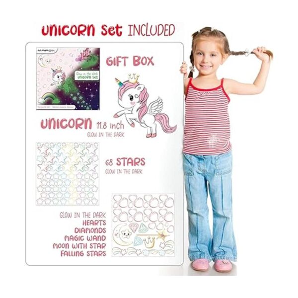 Estrellas que brillan en la oscuridad juegos de unicornio