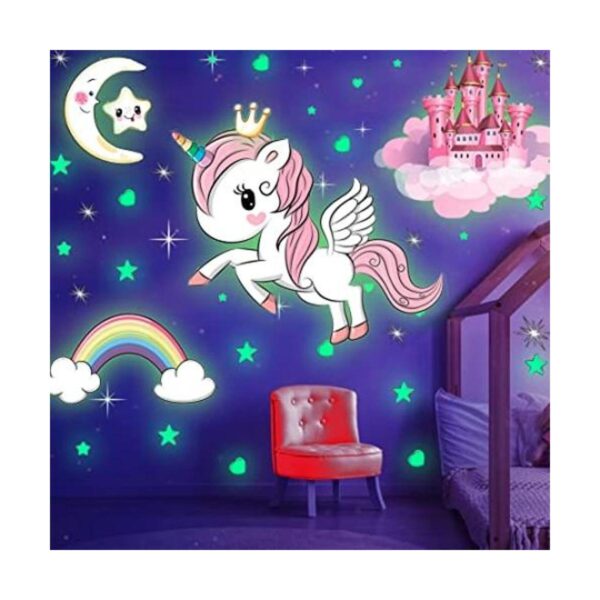 Estrellas que brillan en la oscuridad juegos de unicornio