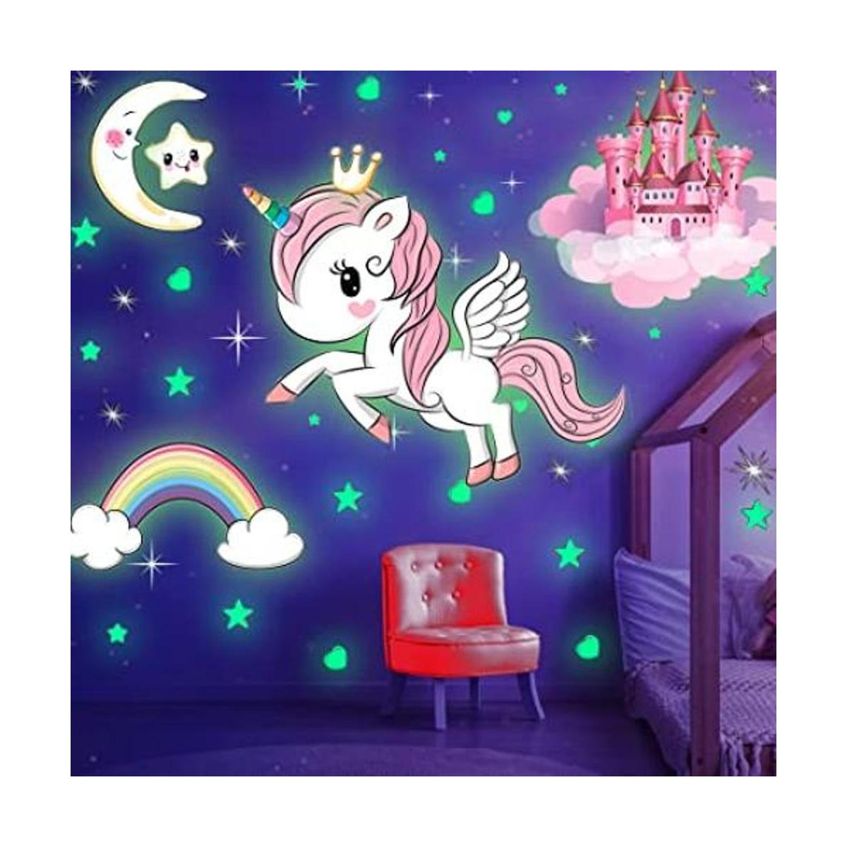 Estrellas que brillan en la oscuridad juegos de unicornio
