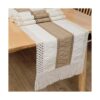 OurWarm Camino de mesa de macramé de arpillera natural_2