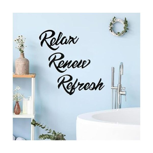 Hotop 3 letreros de pared de metal para baño decoración