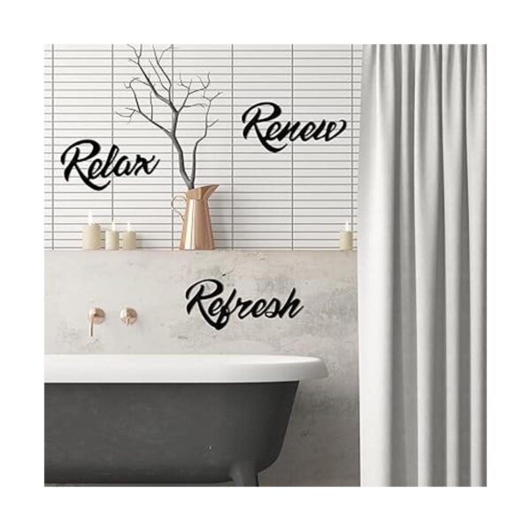 Hotop 3 letreros de pared de metal para baño decoración