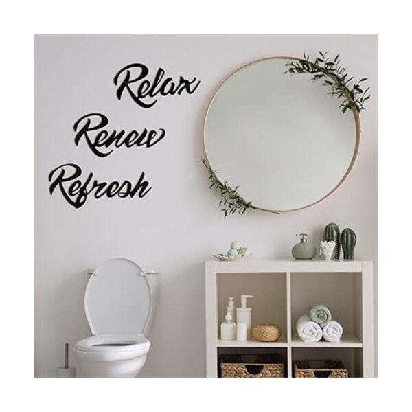 Hotop 3 letreros de pared de metal para baño decoración