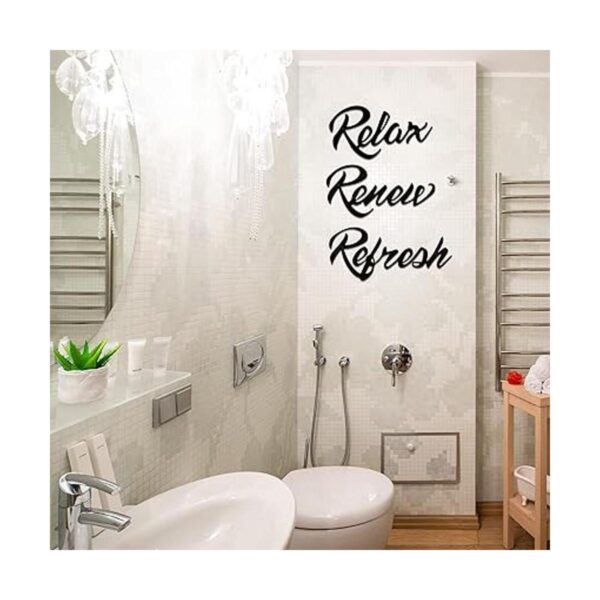 Hotop 3 letreros de pared de metal para baño decoración