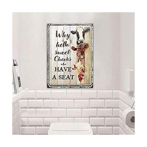GEDSING Letrero de metal para baño con texto en inglés_2