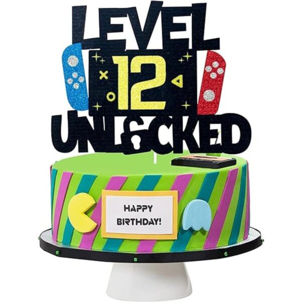 Decoración para tarta de videojuegos de nivel 12_1