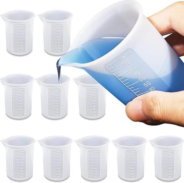 Moukiween 10 tazas medidoras de silicona para resina_1