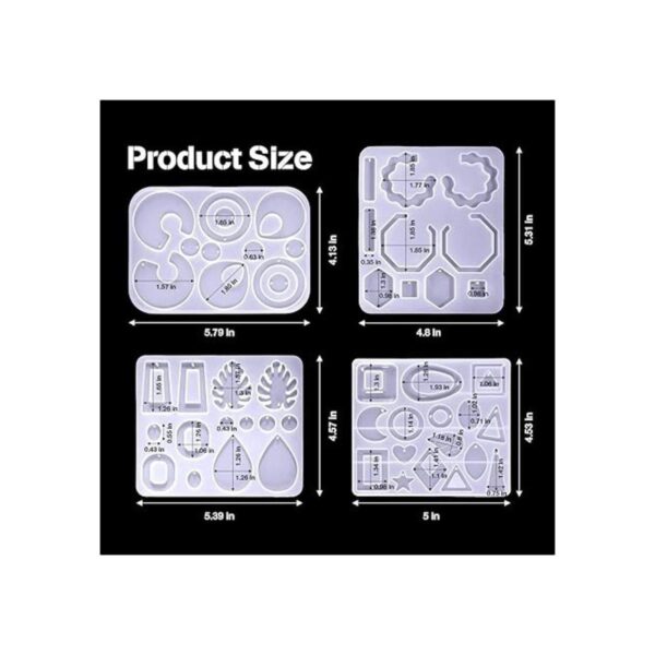 4 piezas de moldes de resina para aretes moldes de