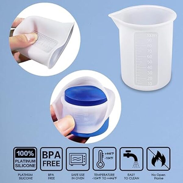 Moukiween 10 tazas medidoras de silicona para resina_4