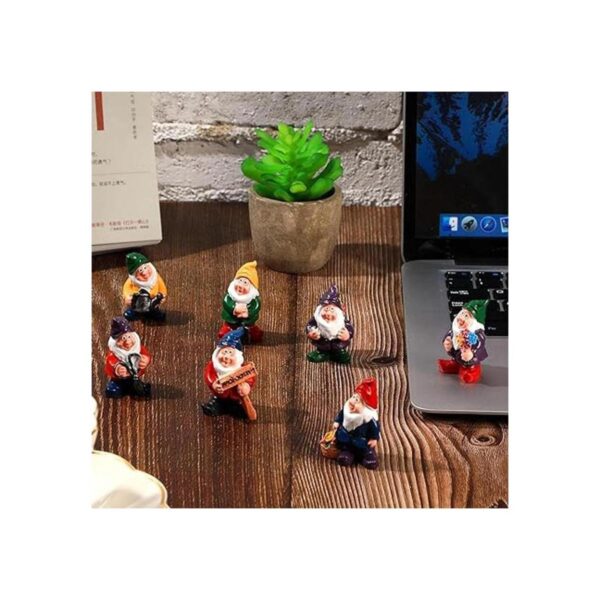 Estatuas de resina de gnomos de hada de 7 piezas de mini