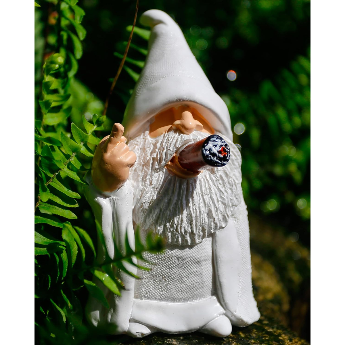Figura de dedo medio gnomo de mago ahumado travieso