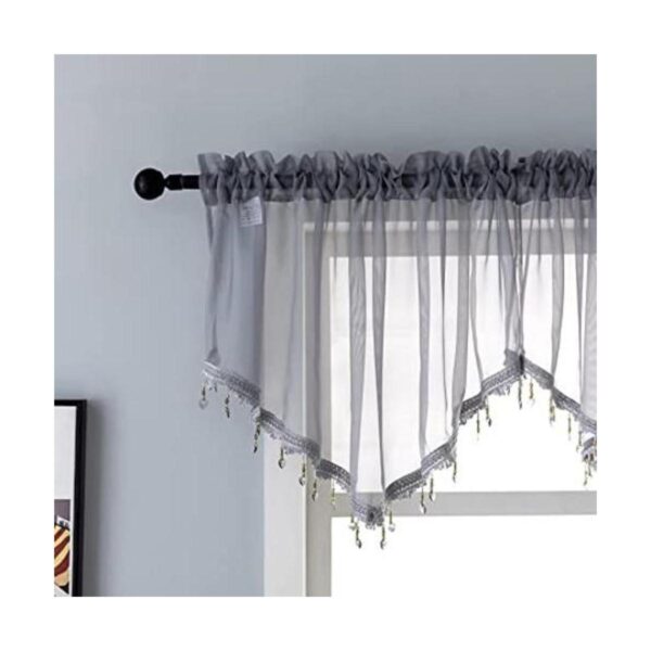 Cortinas de cenefa transparentes con cuentas para sala de