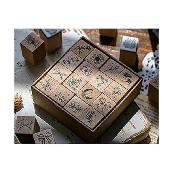 Cliocoo juego de 16 sellos de madera y goma sellos