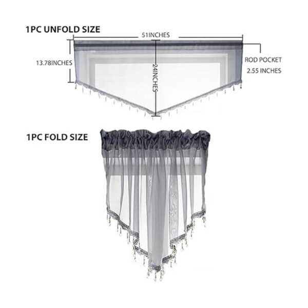 Cortinas de cenefa transparentes con cuentas para sala de