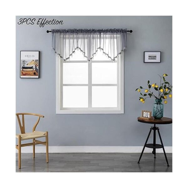 Cortinas de cenefa transparentes con cuentas para sala de