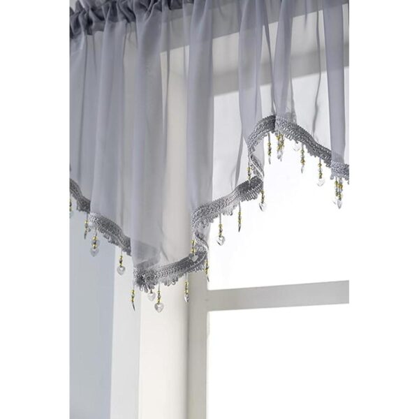 Cortinas de cenefa transparentes con cuentas para sala de