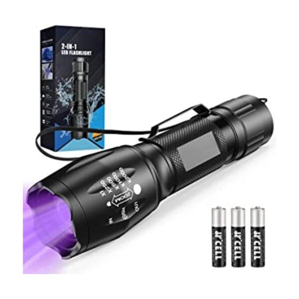 MOWETOO Linterna UV 2 en 1 395 nm LED con luz UV negra y_1