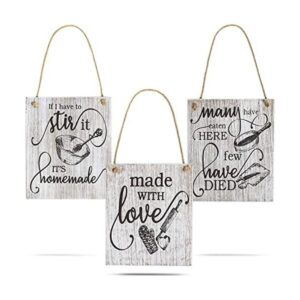 Juvale Letreros de madera para cocinas 3 diseños 7.8 x
