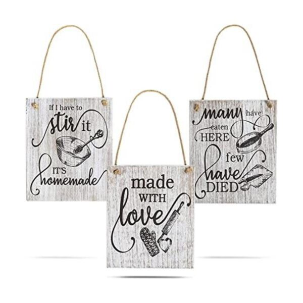 Juvale Letreros de madera para cocinas 3 diseños 7.8 x