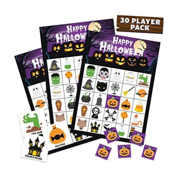 Juego de bingo de Halloween paquete de 30 cartas de_1