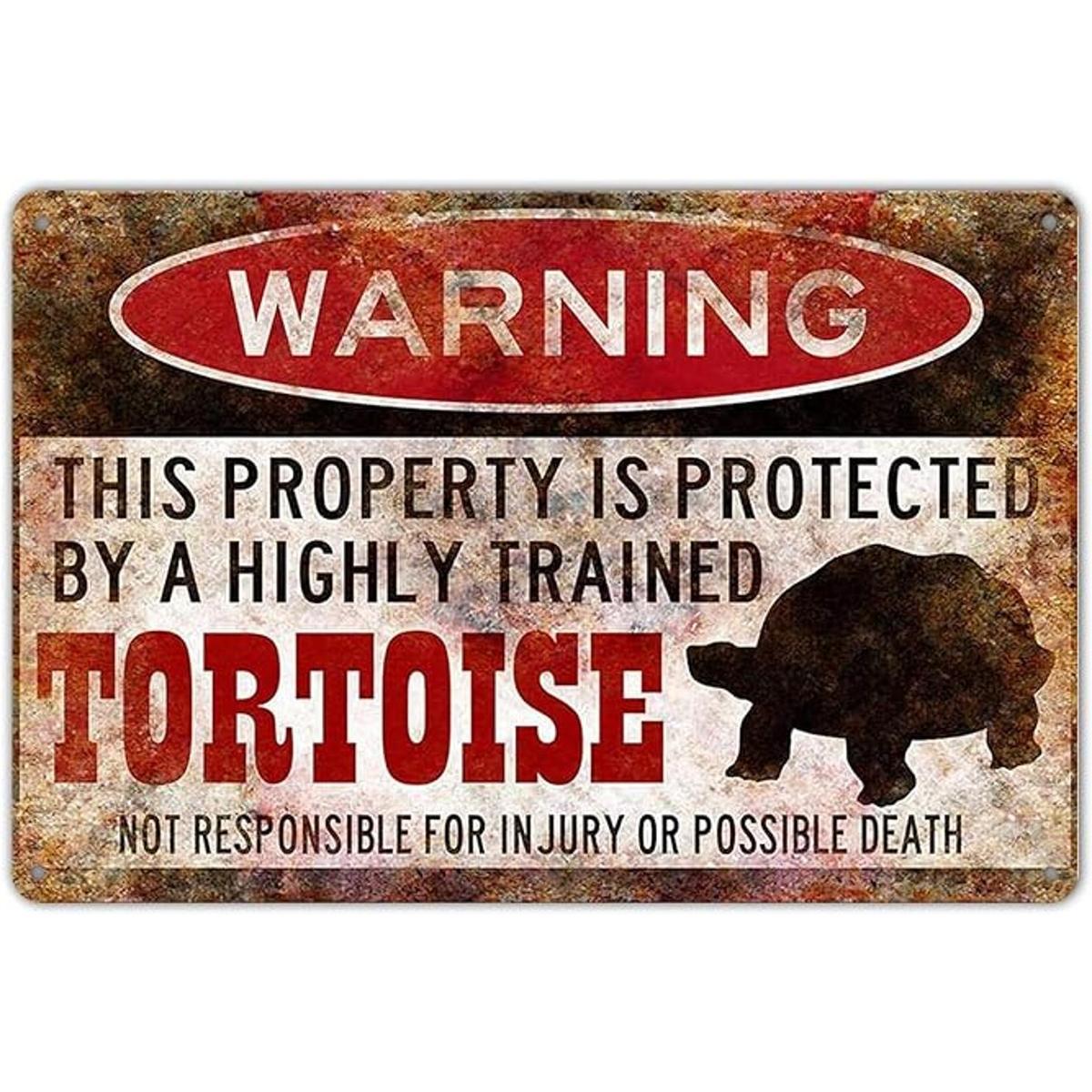 HomDeo Cartel de advertencia de tortuga divertido de