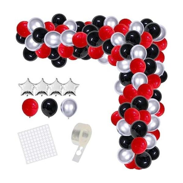 Kit de arco de guirnalda de globos de color rojo negro y