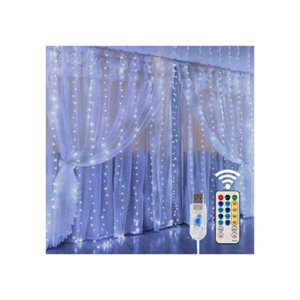 Iluminación para el hogar ventana 300 luces LED 8 modos_1