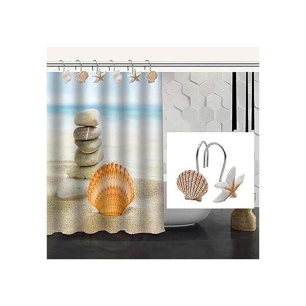 Ganchos para cortina de ducha Seashell 12 ganchos