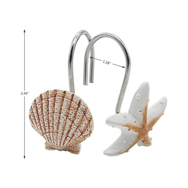 Ganchos para cortina de ducha Seashell 12 ganchos