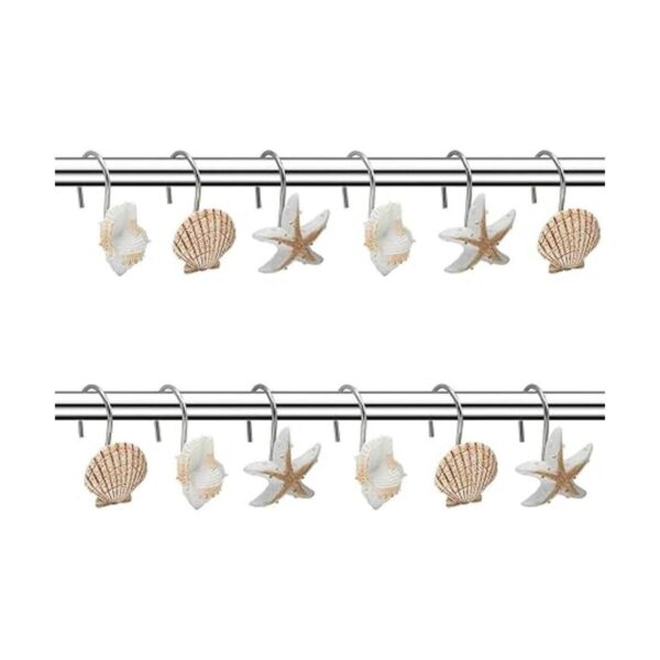 Ganchos para cortina de ducha Seashell 12 ganchos