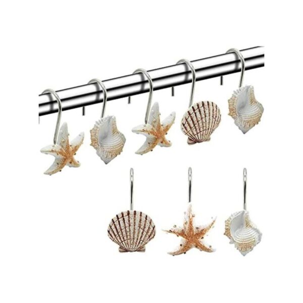 Ganchos para cortina de ducha Seashell 12 ganchos