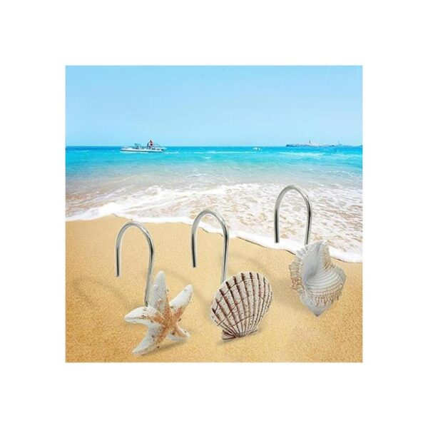 Ganchos para cortina de ducha Seashell 12 ganchos