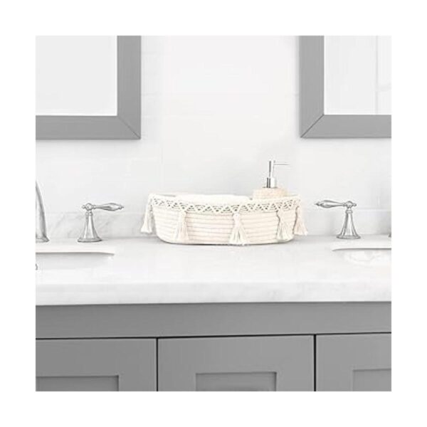 Mkono Cesta de almacenamiento pequeña de macramé para_3