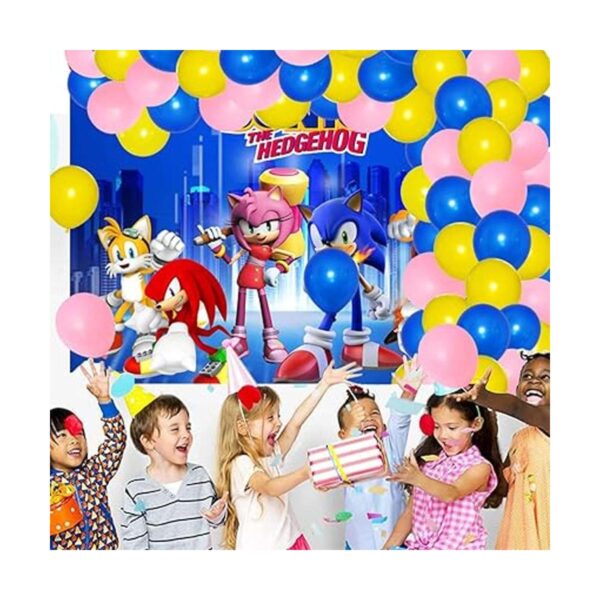 Kit de arco de guirnalda de globos azul amarillo rosa