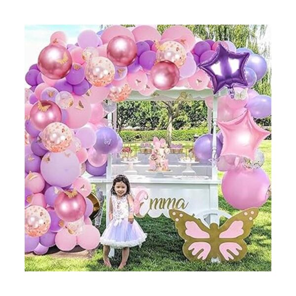 Kit de guirnalda de globos de mariposa rosa y morado 126_4