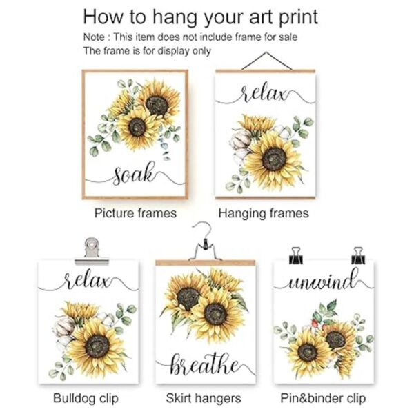 Juego de 4 impresiones artísticas para decoración de baño_3