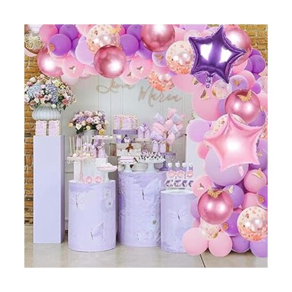 Kit de guirnalda de globos de mariposa rosa y morado 126_3