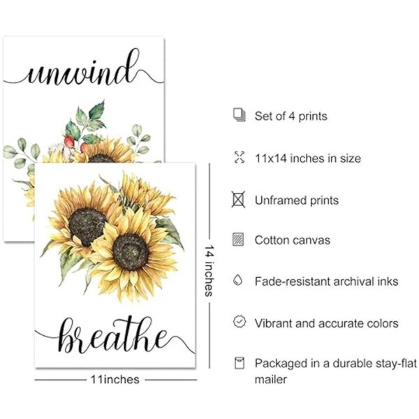 Juego de 4 impresiones artísticas para decoración de baño_2